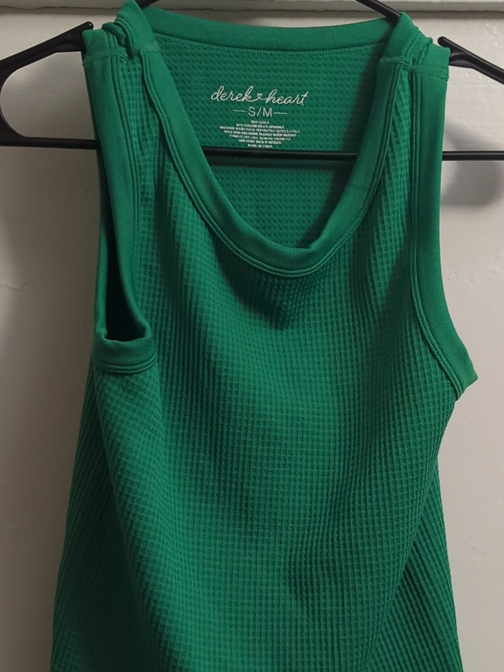 Derek Heart Emerald Green Waffle Knit Tank